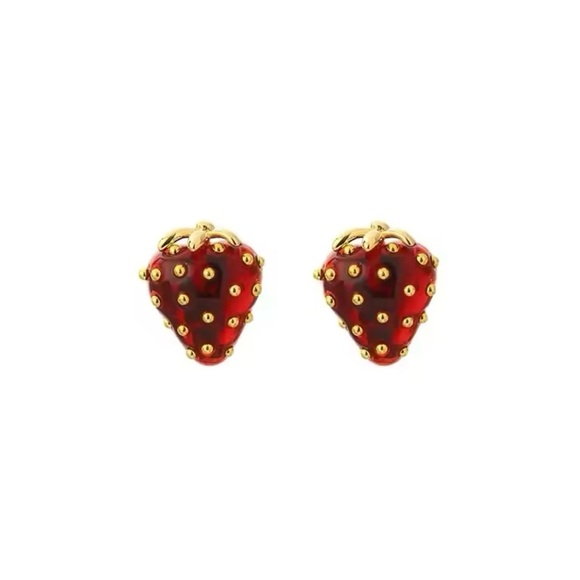 Strawberry Women's Stud Earrings - Picture 4 of 4